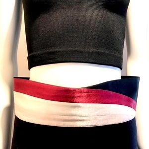 Black, Burgundy, Beige Waistline Belt